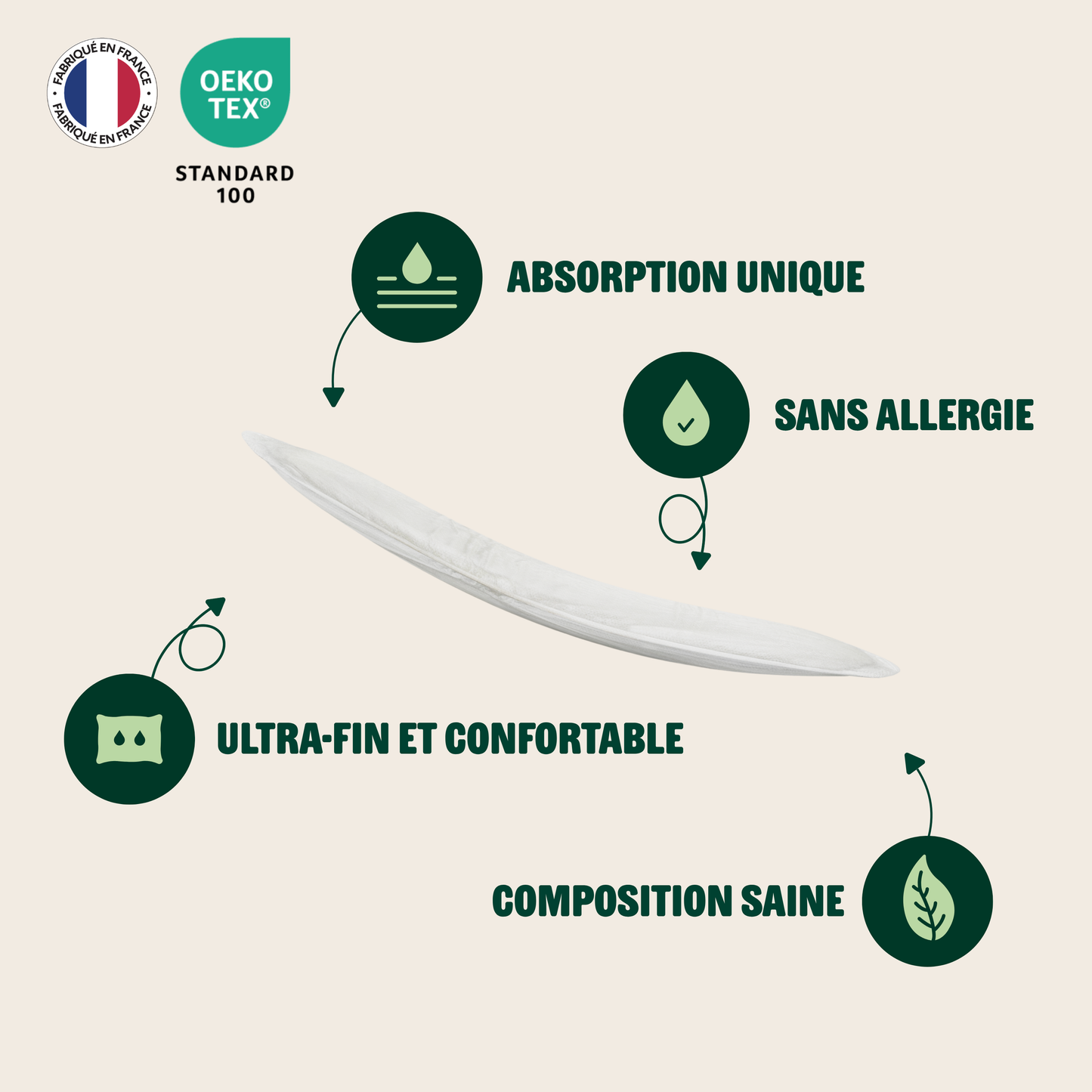 Protections urinaires ultra-fines pour femme - 2 gouttes