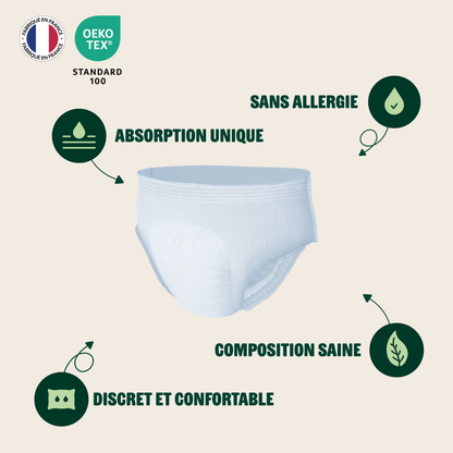 Sous-vêtements absorbants et respirants - 10 gouttes